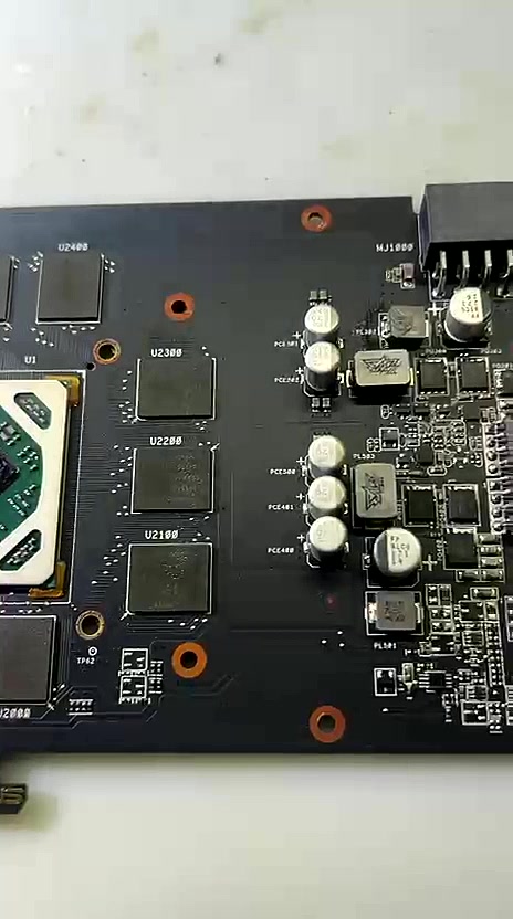 Same graphics card after ultrasonic cleaning and chip-level repair by vSource Pune — fully restored and working